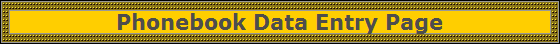Phonebook Data Entry Page